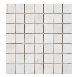 [42PV001] Đá mosaic trắng sữa chip vuông bóng 42x42mm 42PV001