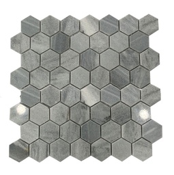 [L42.5P003] Đá mosaic xám lông chuột chíp lục giác bóng 42.5x42.5mm L42.5P003