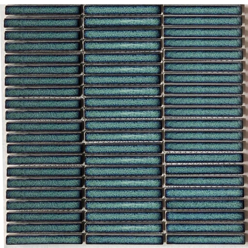 [92TTEB-D77] Gạch Mosaic 284x295mm thanh nhỏ xanh lá rạn 92TTEB-D77