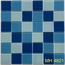 Gạch mosaic thủy tinh ốp bể bơi 48x48mm trộn màu MH 4821