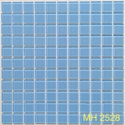 Gạch mosaic thủy tinh 25x25mm màu xanh dương nhạt MH 2528