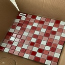 Gạch mosaic thủy tinh 25x25mm màu đỏ trộn MH 2588