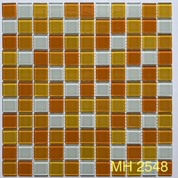 [MH 2548] Gạch mosaic thủy tinh 25x25mm màu cam trộn MH 2548