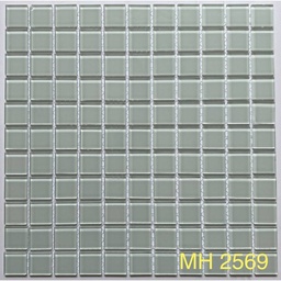 Gạch mosaic thủy tinh 25x25mm màu trắng MH 2569