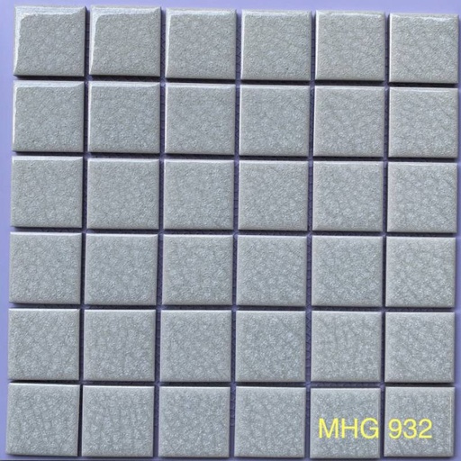 Gạch mosaic gốm men rạn 2 lớp 48x48mm màu xám MHG 932