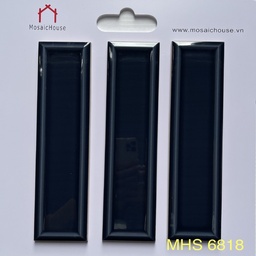 [MHS 6818] Gạch thẻ xanh dương đậm bóng lõm 68x280mm MHS 6818