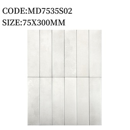 [MD7535S02] Gạch thẻ trắng 75x300 mã MD7535S02