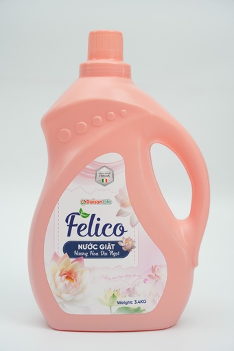 [FG01] Nước giặt  Felico hương hoa dịu ngọt 3.4kg - Hồng